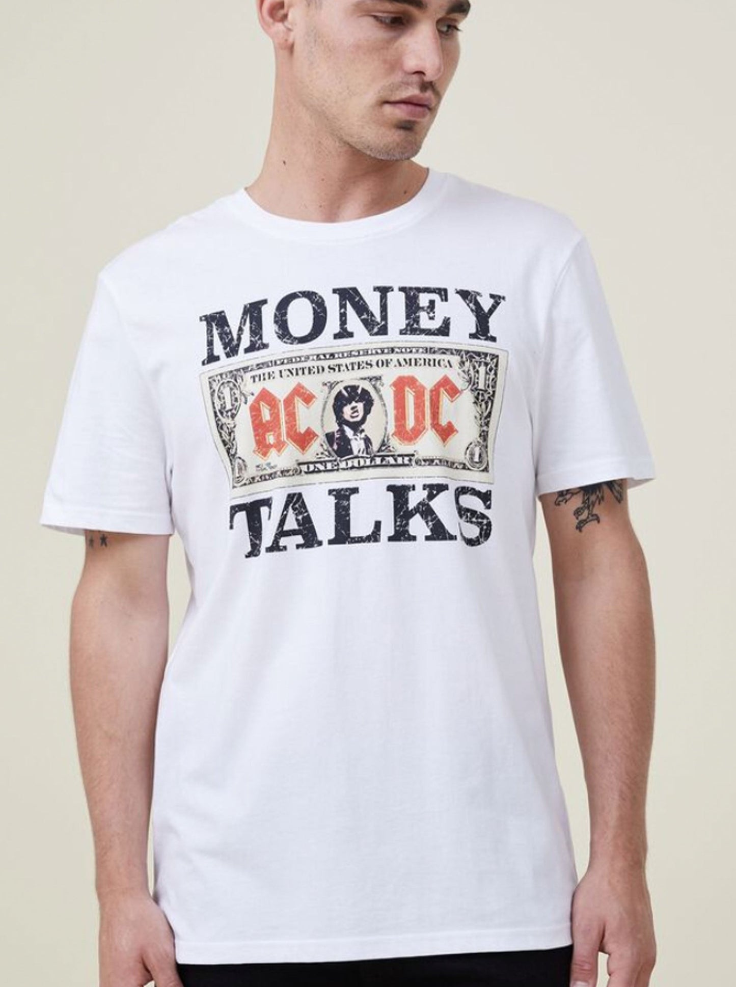 ACDC Moneytalks Retro Tee Vintage Style - Officially Licensed Adult T Shirt