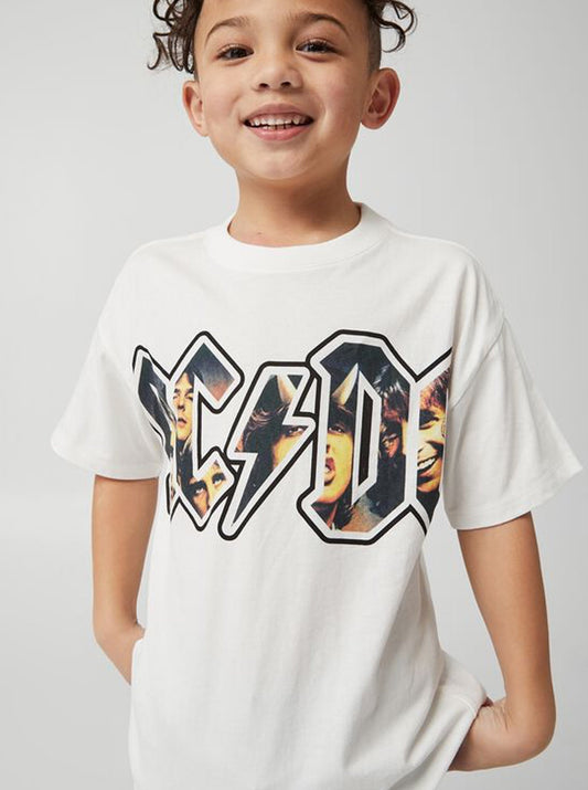 ACDC Photo Logo Retro Tee Vintage Style - Officially Licensed Kids T Shirt