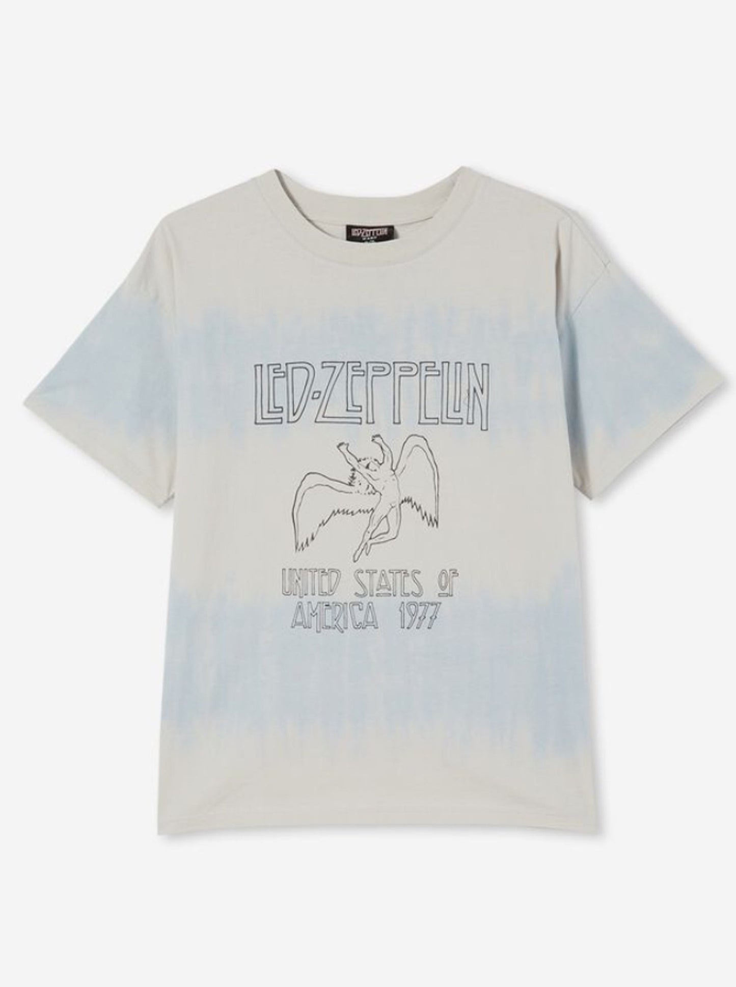 Led Zeppelin 1977 Dusty Blue / Winter Grey Tie Dye Officially Licensed Tee - T Shirt Kids