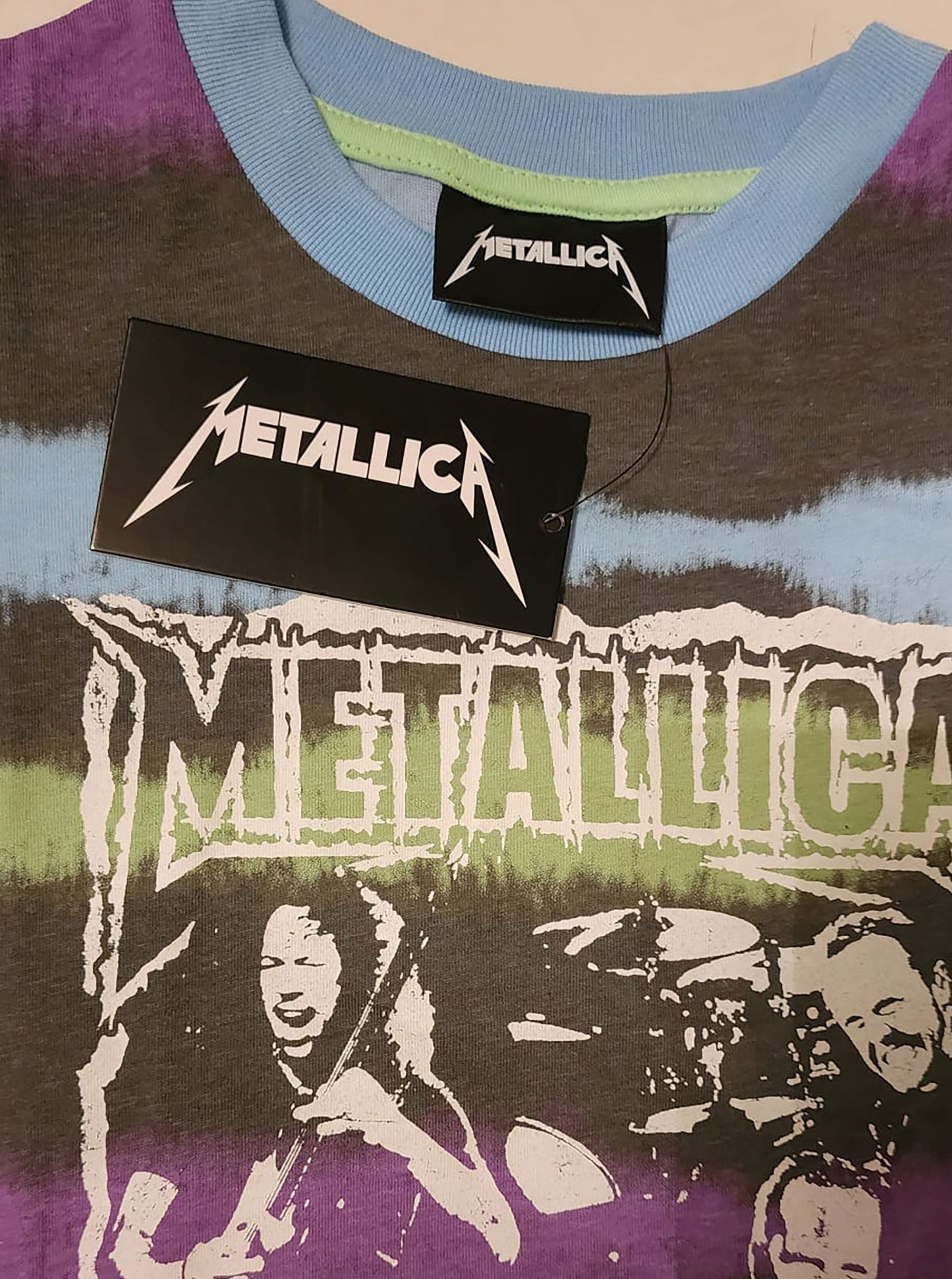 Metallica Tie Dye Stripe Officially Licensed KIDS Rock T-Shirt - Vintage Style Tee