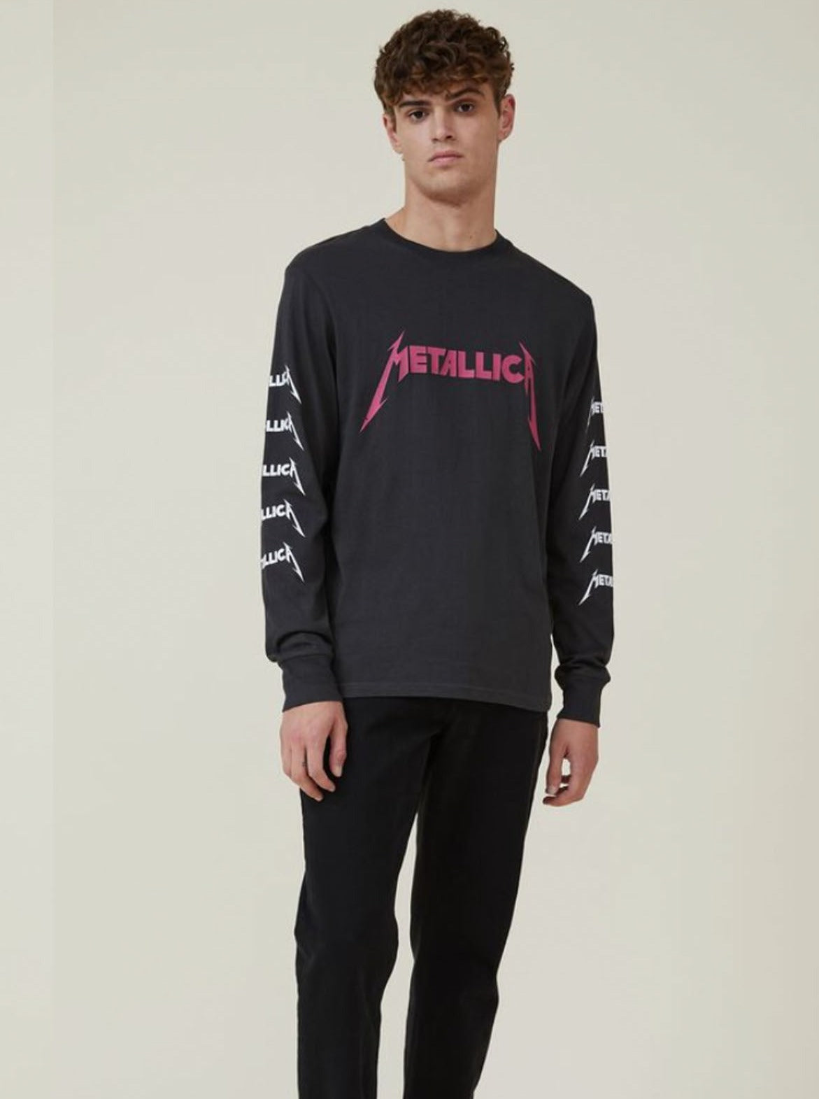 Metallica Long Sleeve Retro Tee Vintage Style - Officially Licensed Adult T Shirt