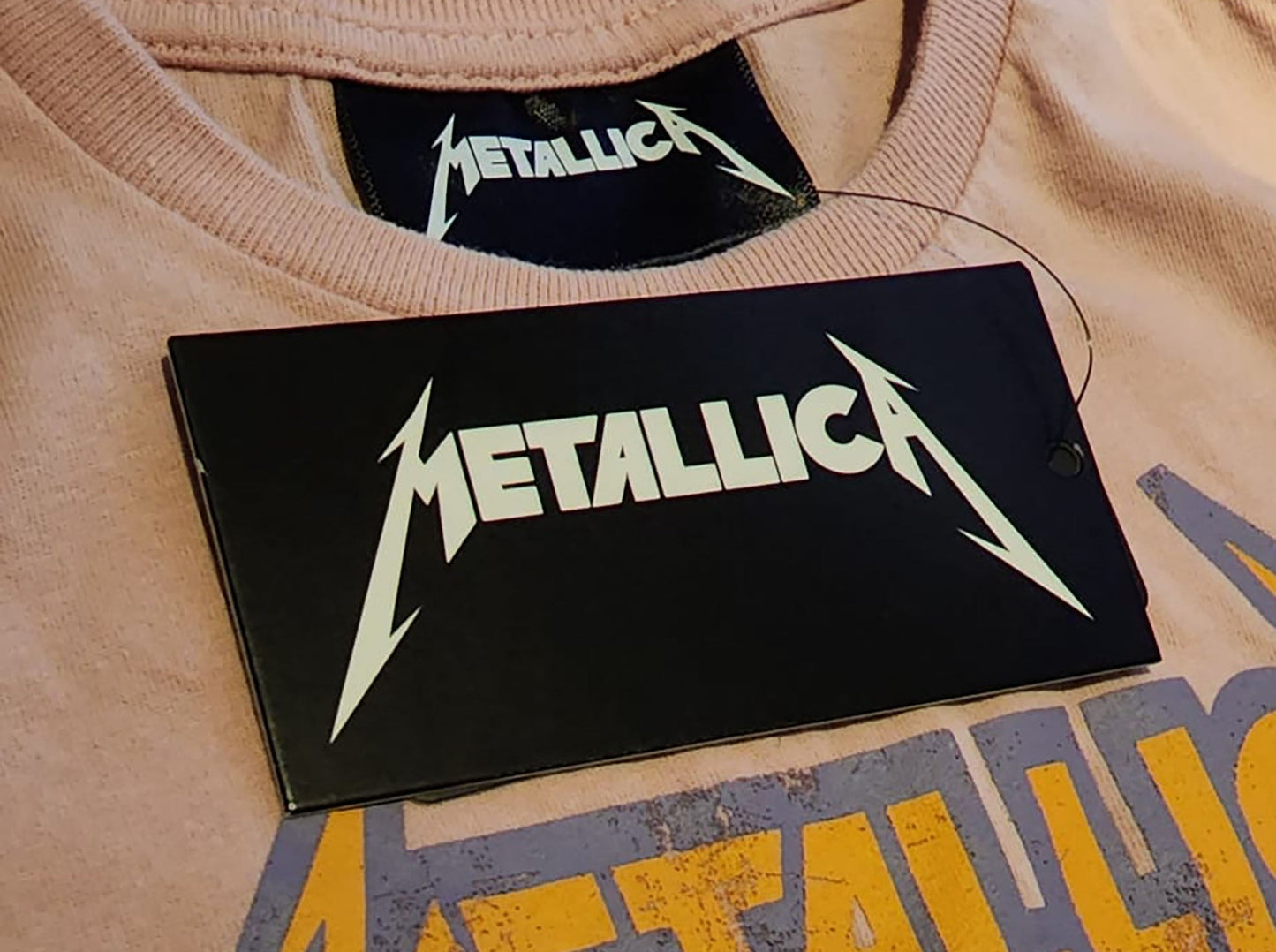 Metallica Tour 1985 Vintage Style Tee Yellow dip dye- Officially Licensed Kids T Shirt