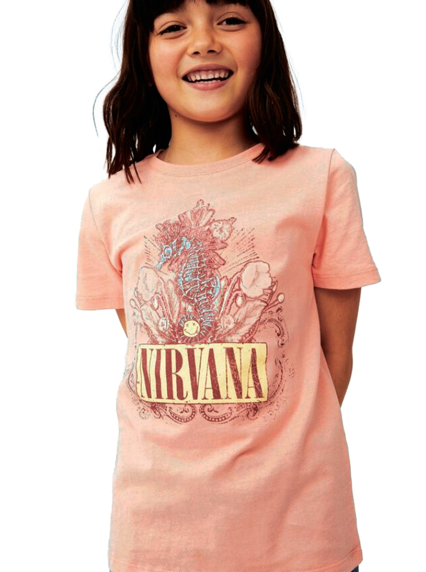 Nirvana with Seahorse Officially Licensed Vintage Style T Shirt