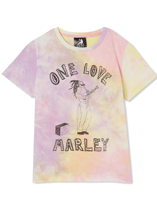 Bob Marley One Love Tie Dye Vintage Style Officially Licensed Tee - T Shirt Kids