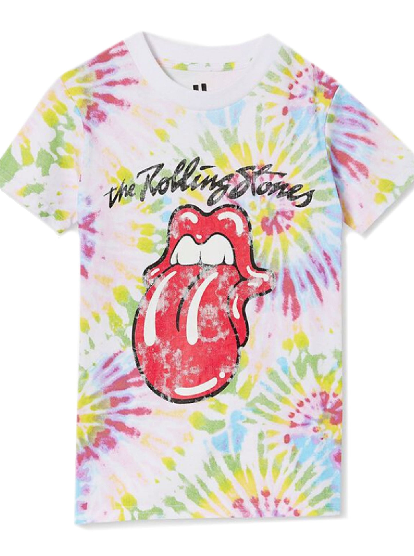 Rolling Stones Rainbow Tie Dye Officially Licensed Tee - T Shirt Kids