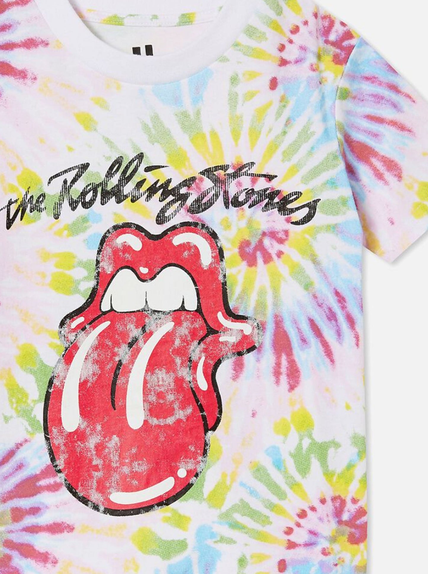 Rolling Stones Rainbow Tie Dye Officially Licensed Tee - T Shirt Kids