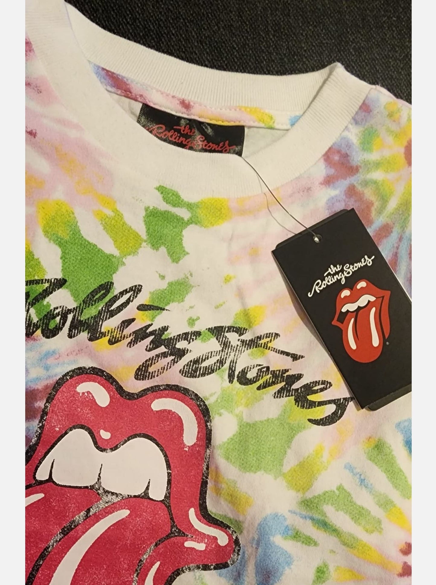 Rolling Stones Rainbow Tie Dye Officially Licensed Tee - T Shirt Kids