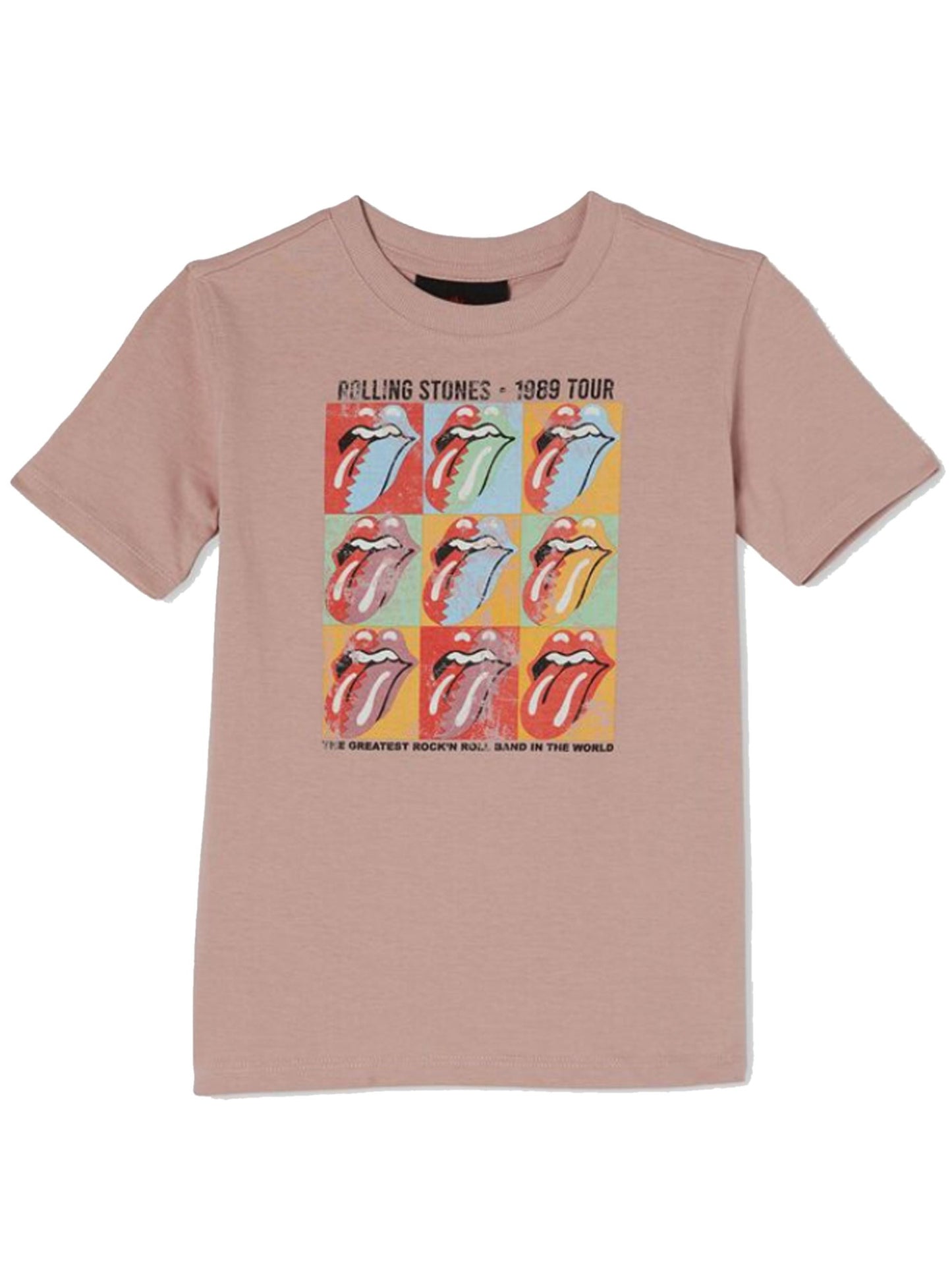 Rolling Stones 1989 Tour Two Tone Tongues Officially Licensed Kids Tee - Vintage Style T-Shirt