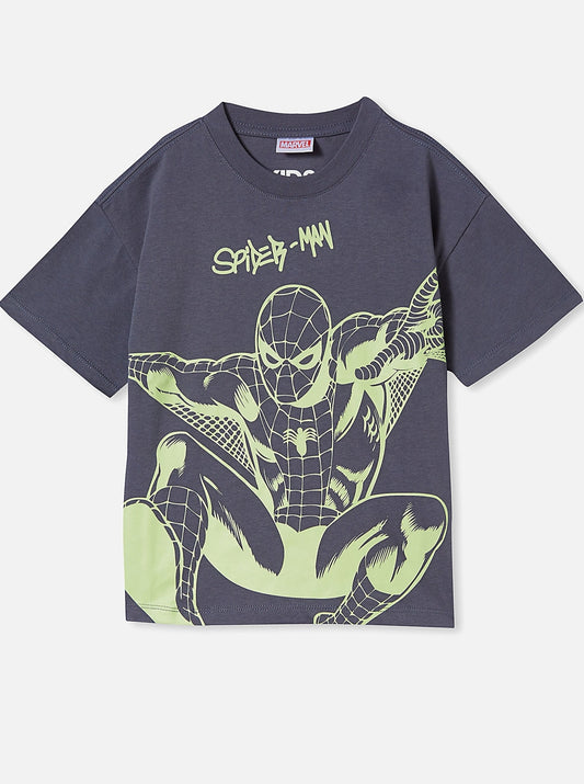 Spider-Man Glow in the Dark Marvel Officially Licensed Tee - T Shirt Kids